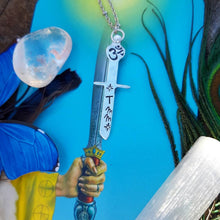 Load image into Gallery viewer, Tarot Mini Series ✦ Sword of Expression ✦ Turquoise Air Talisman
