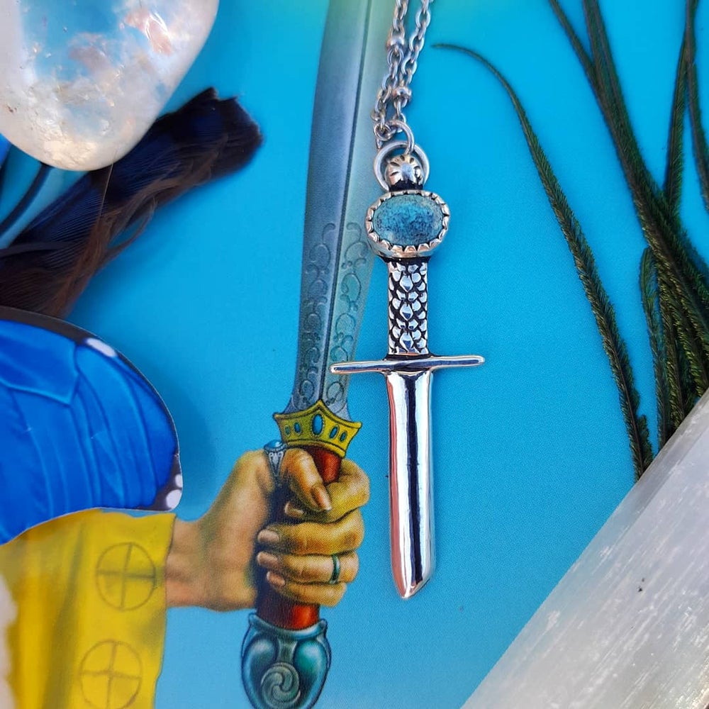Tarot Mini Series ✦ Sword of Expression ✦ Turquoise Air Talisman