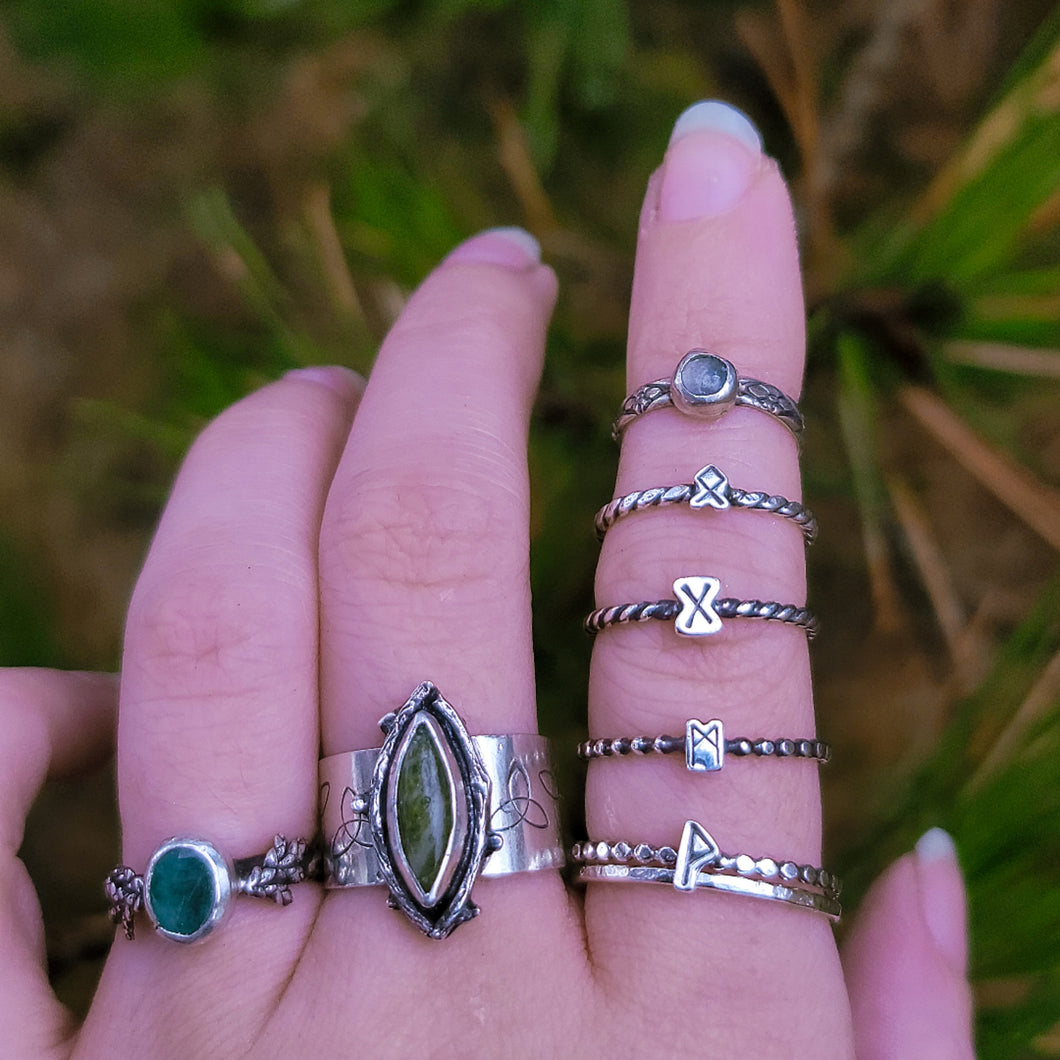 ~ Made-To-Order ✦ Runic Sterling Silver Stacking Rings ~